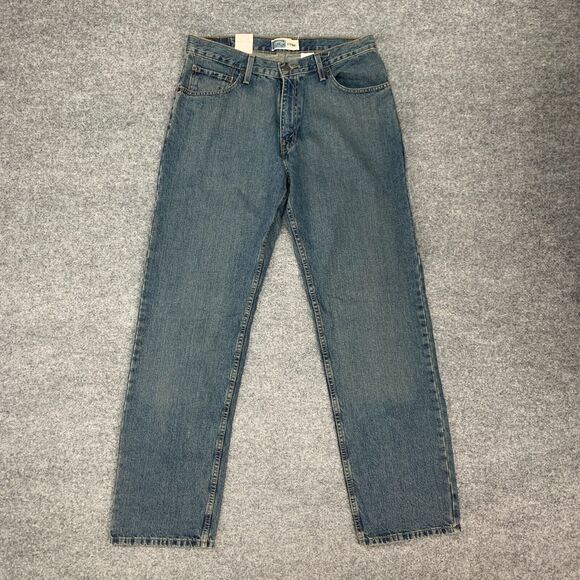 Levis Work Jeans Mens 33 Blue Denim Straight Leg Cotton Mid Rise Pockets 2009 - Picture 2 of 13